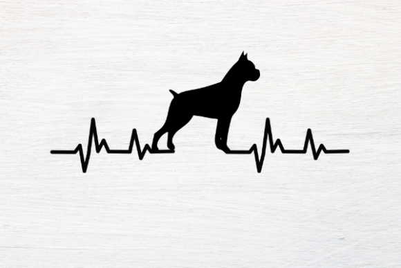 Boxer Heart Beat, Boxer Dog Svg