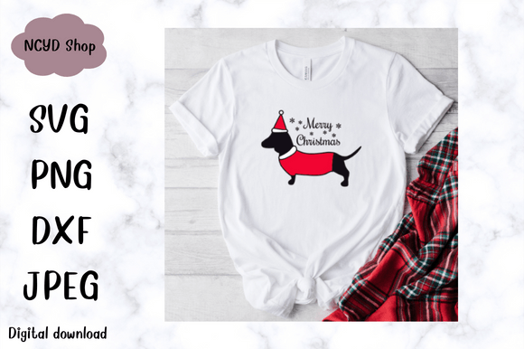 Merry Dachshund SVG: A Christmas Dog SVG That Stitches with Charm